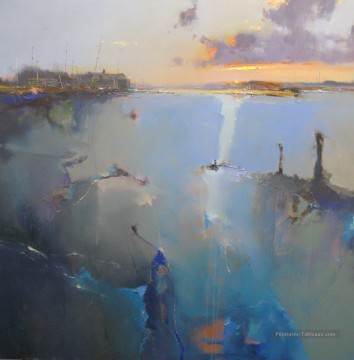coucher du soleil Burnham Overy Staithe abstrait paysage Peinture à l'huile